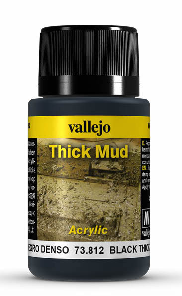 Vallejo 73.812 Black Thick Mud Weathering Effect 40ml Bottle