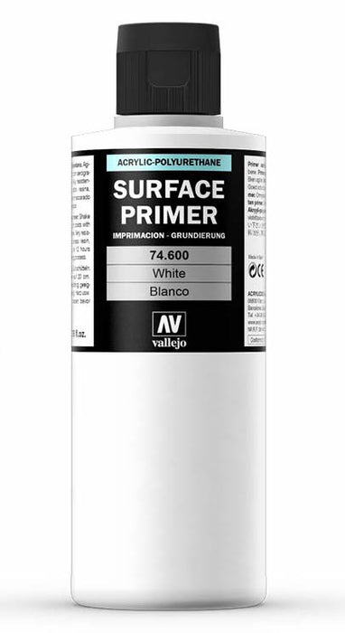 Vallejo 74.600 White Waterbased Surface Primer 200ml Bottle