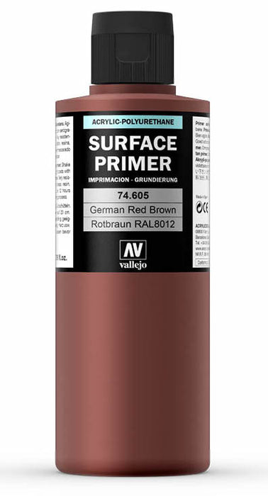 Vallejo 74.605 German Red Brown RAL 8012 Waterbased Surface Primer 200ml Bottle