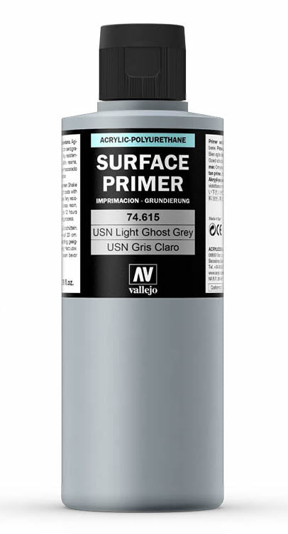 Vallejo 74.615 USN Light Ghost Grey Waterbased Surface Primer 200ml Bottle