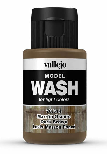 Vallejo 76.514 Dark Brown Model Wash 35ml Bottle