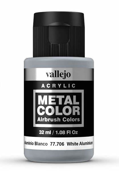 Vallejo 77.706 White Aluminum Metal Color 32ml Bottle