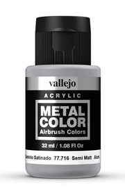 Vallejo 77.716 Semi Matt Aluminum Metal Color 32ml Bottle