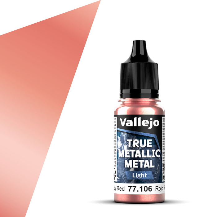 Vallejo 77.106 Ruby Red (Light) True Metallic Metal 18ml Bottle