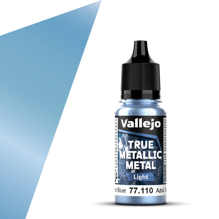 Vallejo 77.110 Ultramarine Blue (Light) True Metallic Metal 18ml Bottle