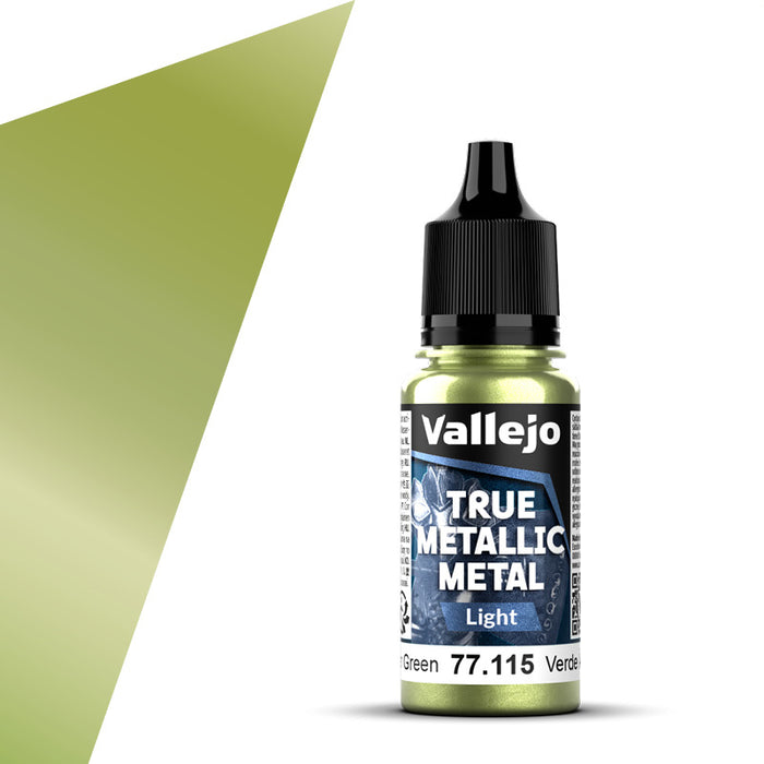 Vallejo 77.115 Amber Green (Light) True Metallic Metal 18ml Bottle