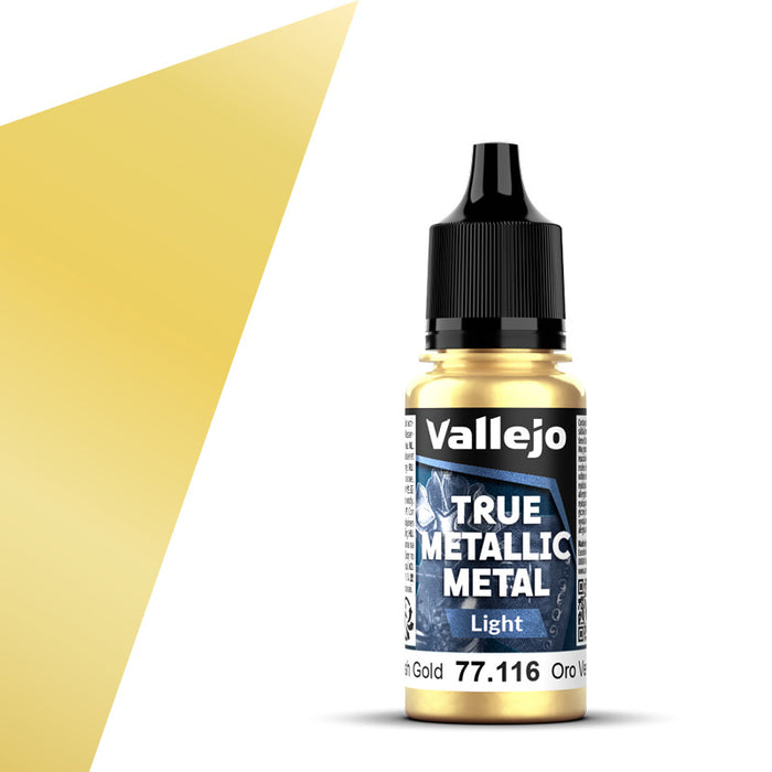 Vallejo 77.116 Greenish Gold (Light) True Metallic Metal 18ml Bottle