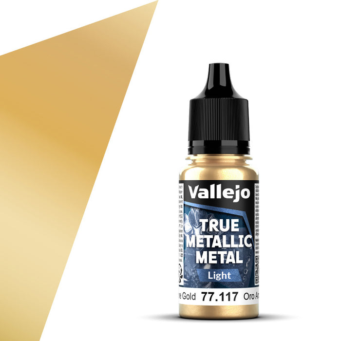Vallejo 77.117 Arcane Gold (Light) True Metallic Metal 18ml Bottle