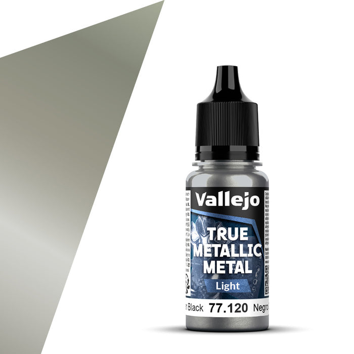 Vallejo 77.120 Obsidian Black (Light) True Metallic Metal 18ml Bottle
