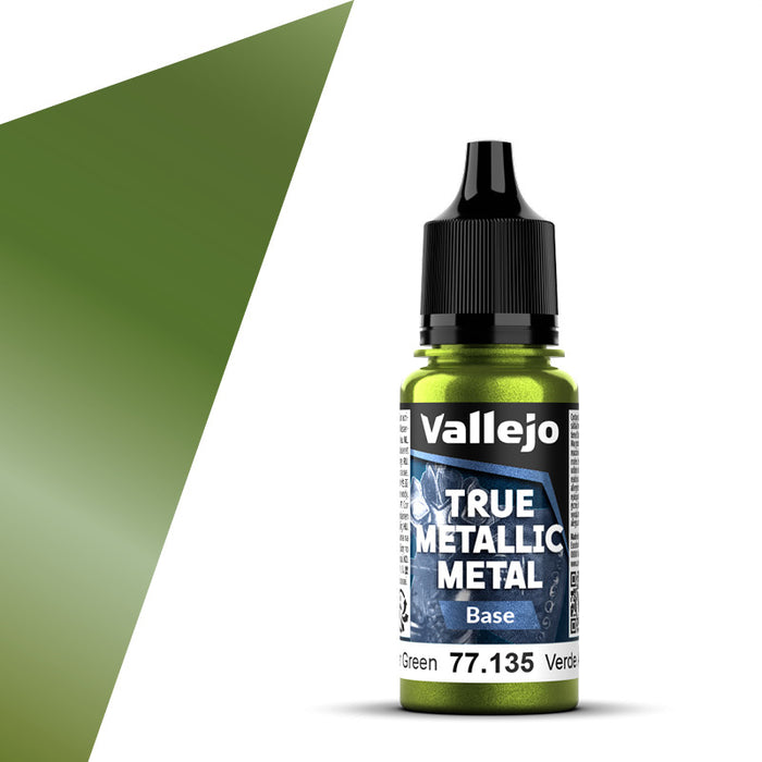 Vallejo 77.135 Amber Green (Base) True Metallic Metal 18ml Bottle