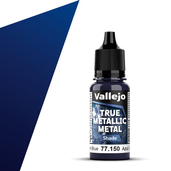 Vallejo 77.150 Ultramarine Blue (Shade) True Metallic Metal 18ml Bottle
