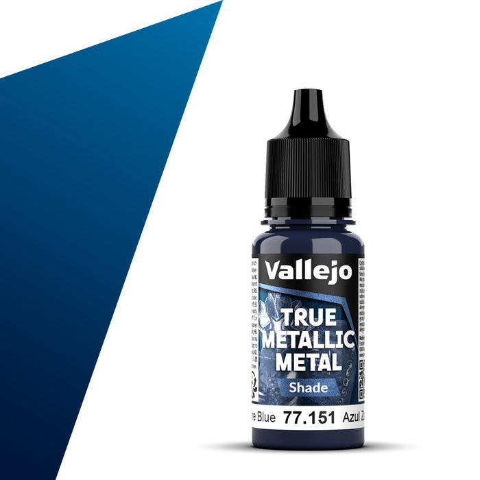 Vallejo 77.151 Sapphire Blue (Shade) True Metallic Metal 18ml Bottle