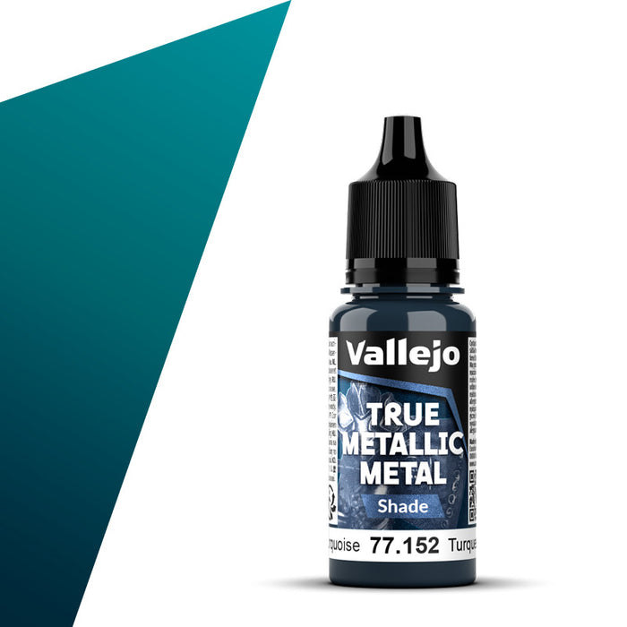 Vallejo 77.152 Hydra Turquoise (Shade) True Metallic Metal 18ml Bottle