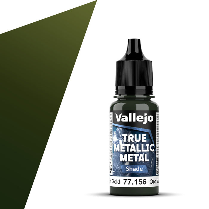 Vallejo 77.156 Greenish Gold (Shade) True Metallic Metal 18ml Bottle