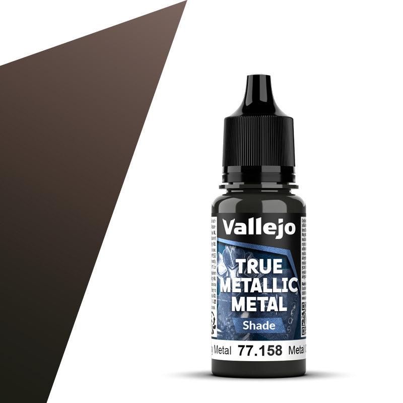 Vallejo 77.158 Rusty Metal (Shade) True Metallic Metal 18ml Bottle