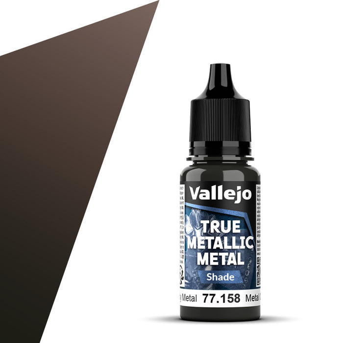Vallejo 77.158 Rusty Metal (Shade) True Metallic Metal 18ml Bottle