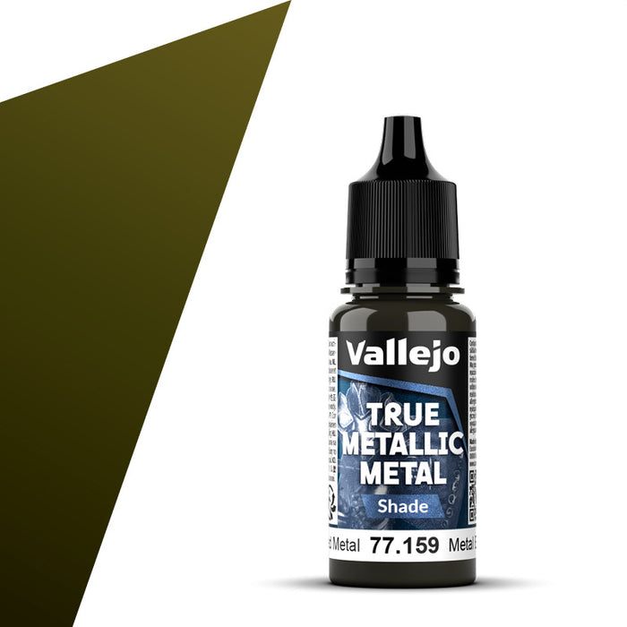 Vallejo 77.159 Aged Metal (Shade) True Metallic Metal 18ml Bottle