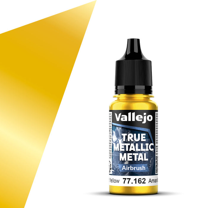 Vallejo 77.162 Radiant Yellow (Airbrush) True Metallic Metal 18ml Bottle