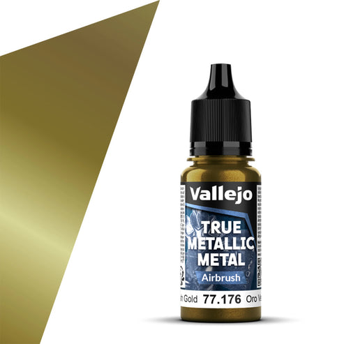 Vallejo 77.176 Greenish Gold (Airbrush) True Metallic Metal 18ml Bottle