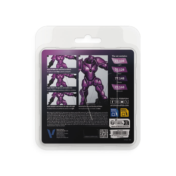 Vallejo 77.255 Amethyst Purple True Metallic Metal Paint Set (4 Colors)