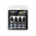 Vallejo 77.258 Aged Metal True Metallic Metal Paint Set (4 Colors)