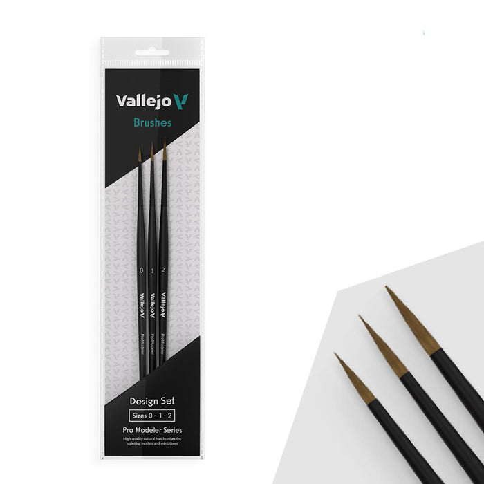 Vallejo B01991 ProModeler #0,1,2 Brush Set