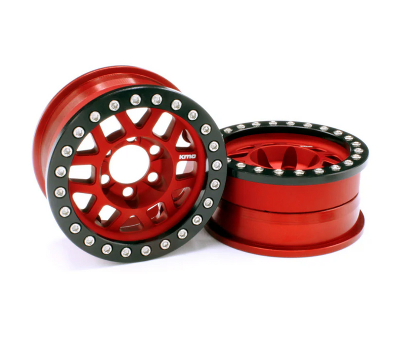 Vanquish Products VPS07744 KMC 1.9 XD229 Machete V2 Beadlock Wheel RED Anodized 1 Pair