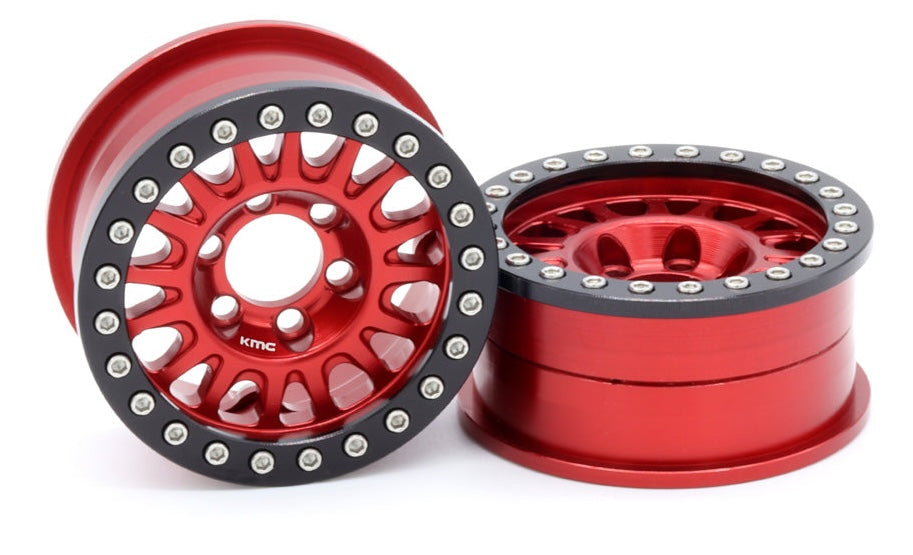 Vanquish Products VPS07804 KMC 1.9 KM445 Impact Beadlock Wheel Red Anodized 1 Pair