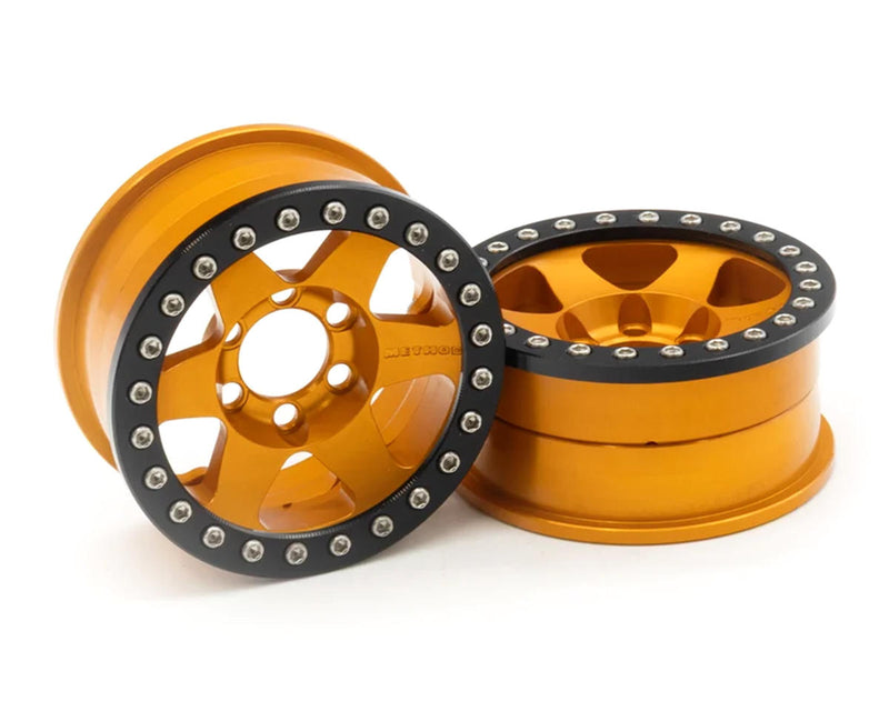 Vanquish Products VPS07885 Orange Aluminum Method MR310 V2 1.9" Beadlock Wheels (1 Pair)