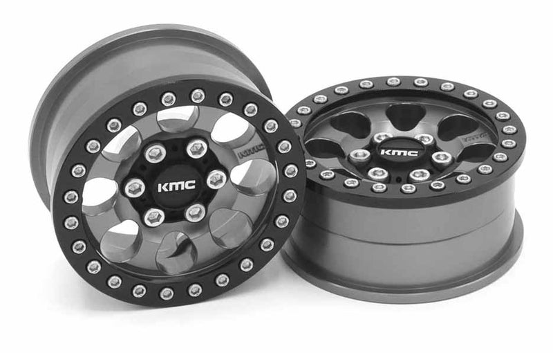 Vanquish Products VPS08132 KMC 1.9 KM237 Riot Beadlock Wheel Grey Anodized 1 Pair