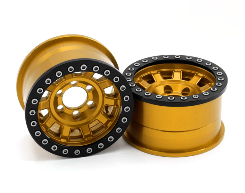 Vanquish Products VPS08708 KMC 2.2 KM236 Tank Beadlock Wheel Gold Anodized 1 Pair