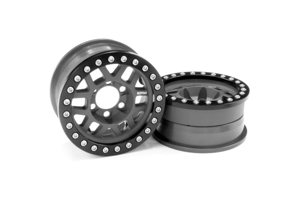 Vanquish VPS07742 Grey KMC XD229 Machete V2 1.9" Beadlock Crawler Wheels 1 Pair