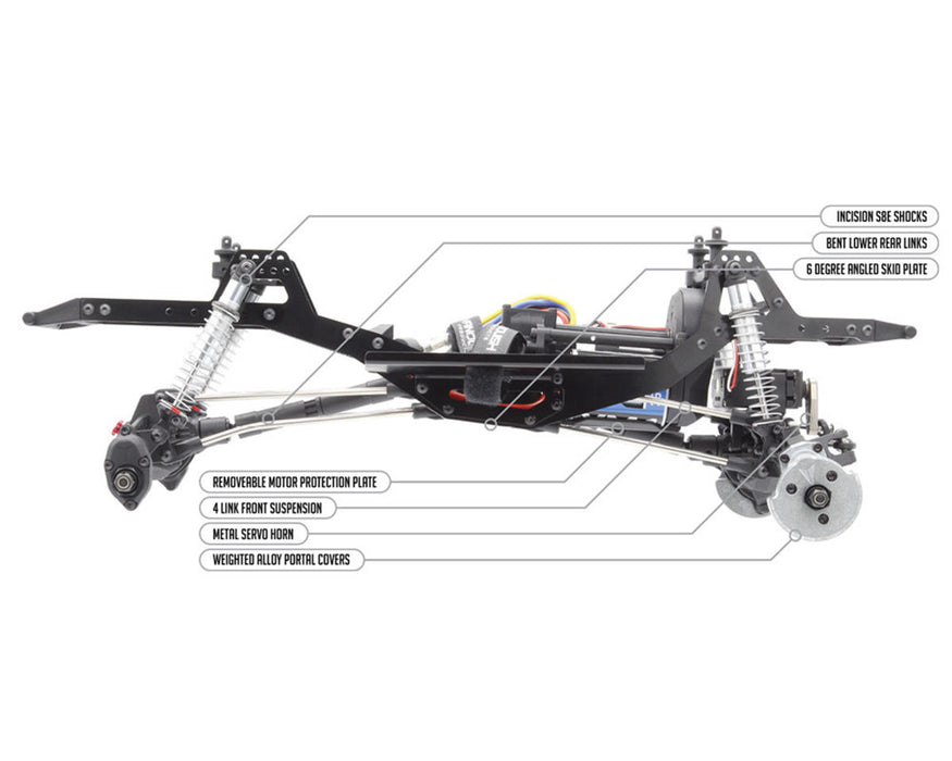 Vanquish VPS09009B VRD Stance RTR Portal Comp Rock Crawler - Silver