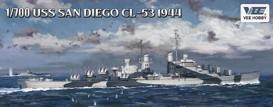 VEE Hobby Models E57012 1/700 Deluxe USS San Diego CL-53 1944 Plastic Model Kit