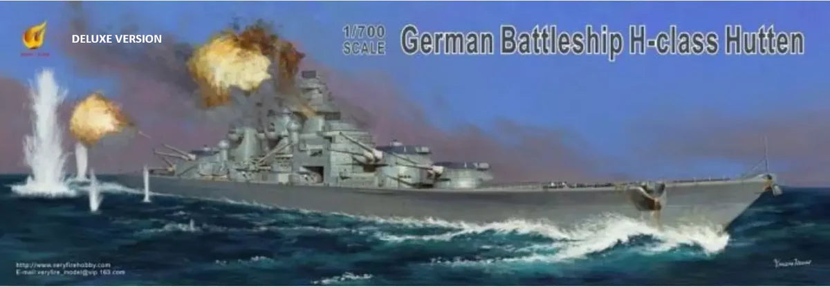 Very Fire 700906DX 1/700 German H-Class Battleship Hutten (Deluxe Kit) Model Ship Kit