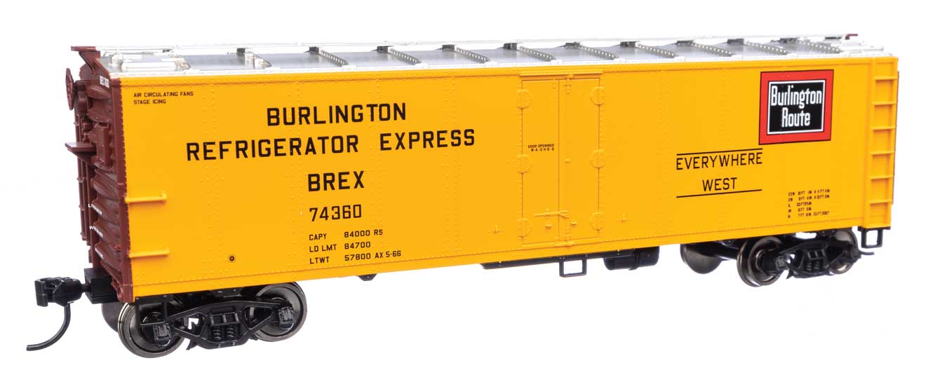 Walthers 910-41407 HO Scale 40' Steel Reefer Burlington Refrigerator Express BREX 74360