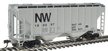 Walthers 932-5386 HO Scale Trinity 2 Bay Covered Hopper Norfolk Western NW 180297 - Like New USED