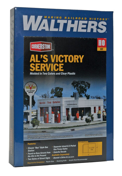 Walthers 933-3072 HO Scale Al's Victory Service Gas Station Kit