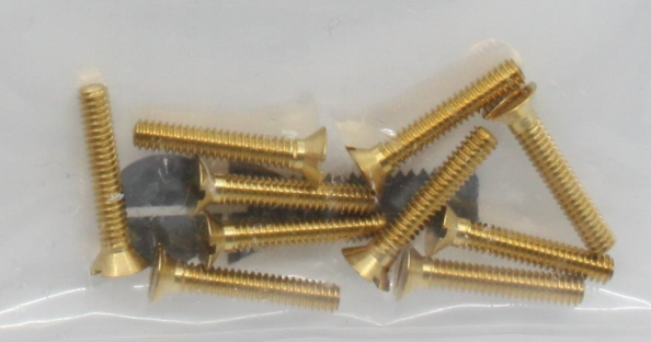 Walthers 947-1076 Brass Flat Head Machine Screws 2-56 x 1/2" (10 Pack)