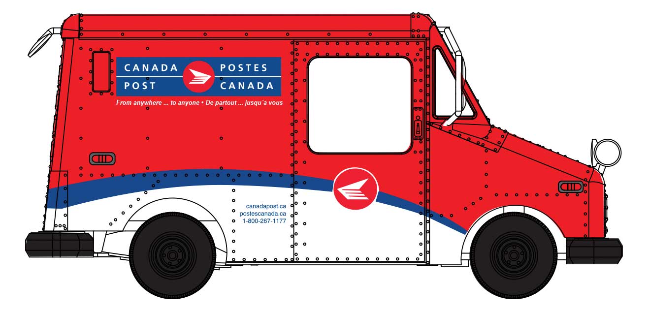 Walthers 949-12255 HO Scale Grumman Long Life Vehicle LLV Mail Truck Canada Post 1998 +