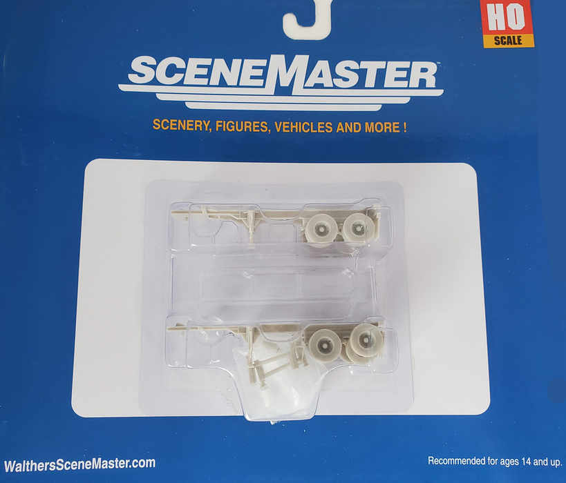 Walthers 949-4500 HO Scale 20' Container Chassis Undecorated 2 Pack