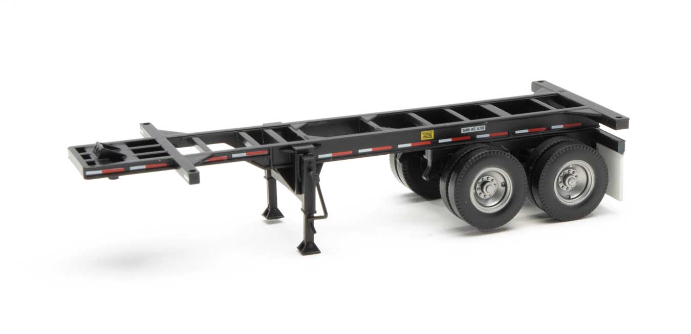 Walthers 949-4503 HO Scale 20' Container Chassis - Black 2 Pack