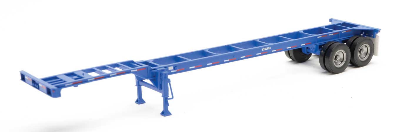 Walthers 949-4551 HO Scale 40' Container Chassis - Blue 2 Pack