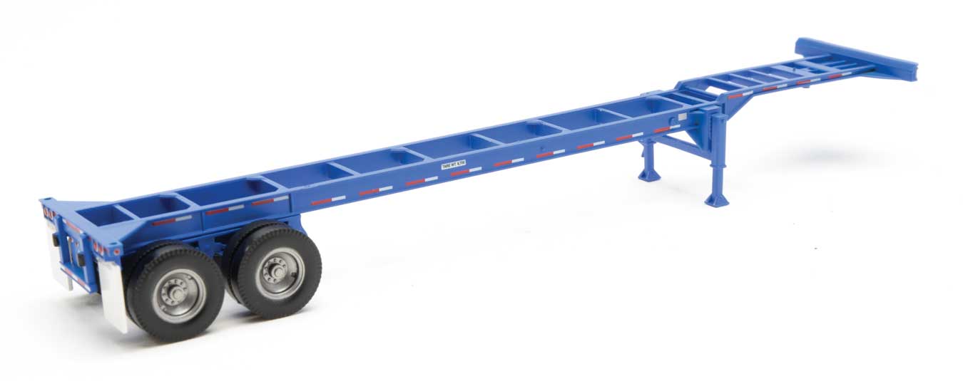 Walthers 949-4551 HO Scale 40' Container Chassis - Blue 2 Pack