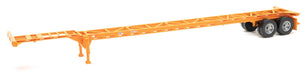 Walthers 949-4602 HO Scale 53' Container Chassis - Orange 2-Pack