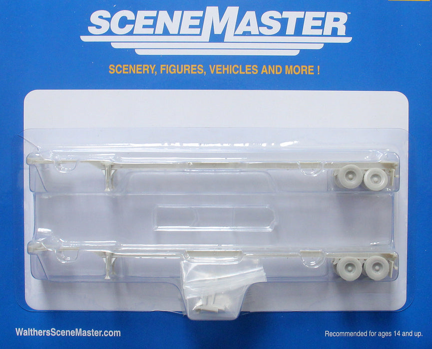 Walthers 949-4600 HO Scale 53' Container Chassis Undecorated 2-Pack