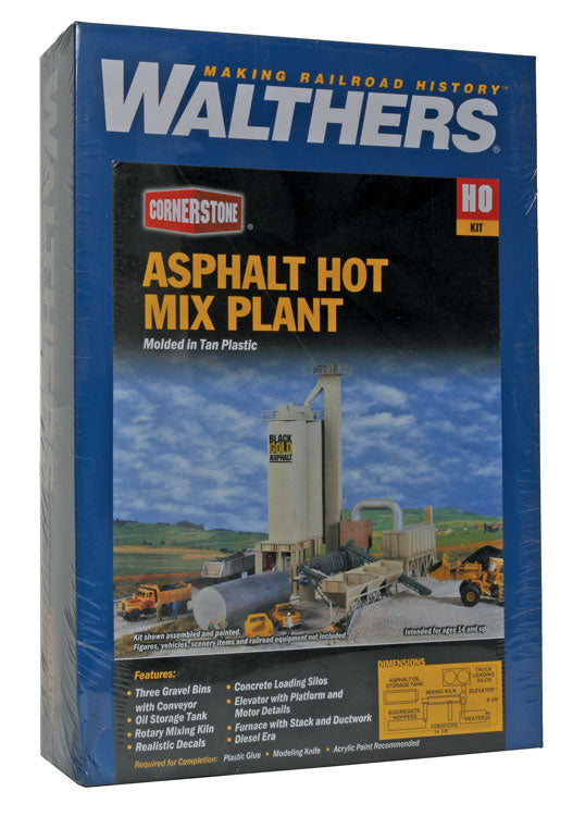 Walthers Cornerstone 933-3085 HO Scale Black Gold Asphalt Hot Mix Plant Kit