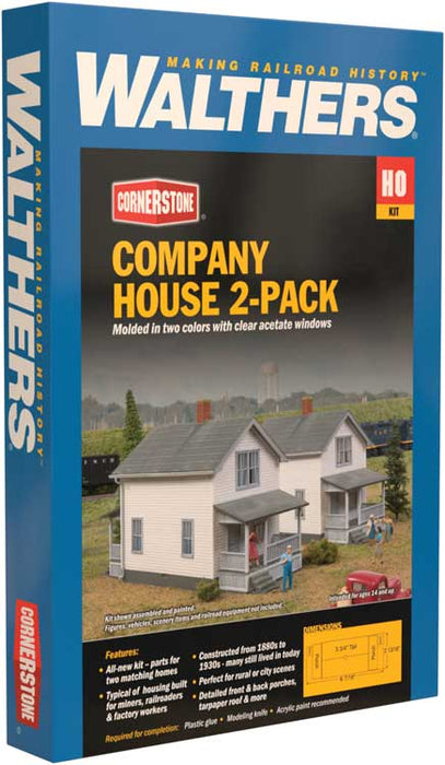 Walthers Cornerstone 933-3790 HO Scale Company House Kit (2-Pack)