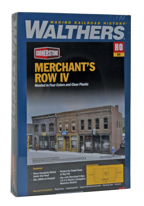 Walthers Cornerstone 933-4040 HO Scale Merchant's Row IV Structure Kit