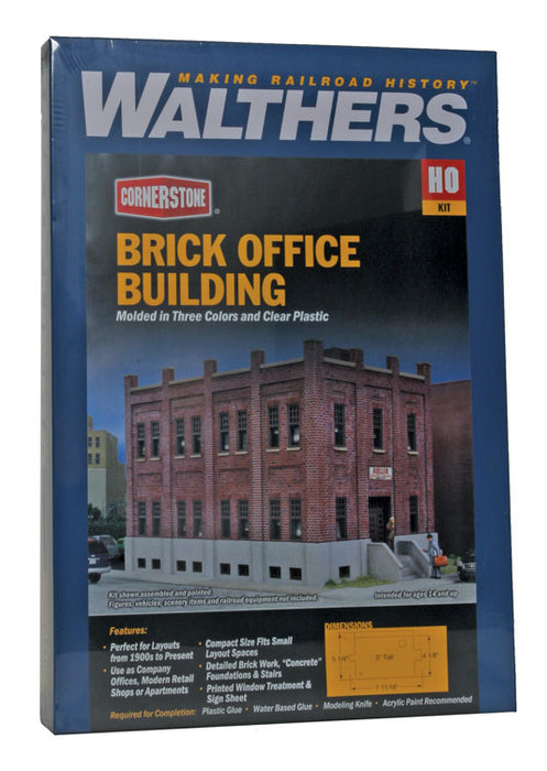 Walthers Cornerstone 933-4050 HO Scale Brick Office Building Kit